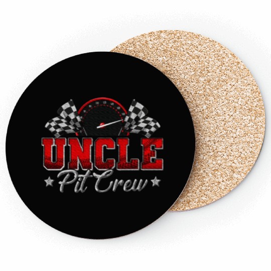 Pit Crew Race Car Racing Uncle Family Birthday Coasters