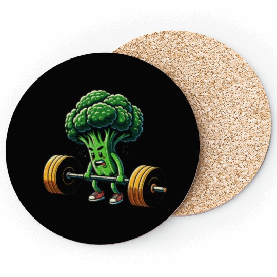 Deadlift Broccoli Gym Fitness Motivation Coasters