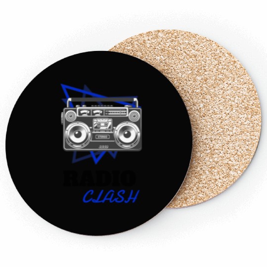 Punk Rock Radio Clash Retro Boombox Music Coasters