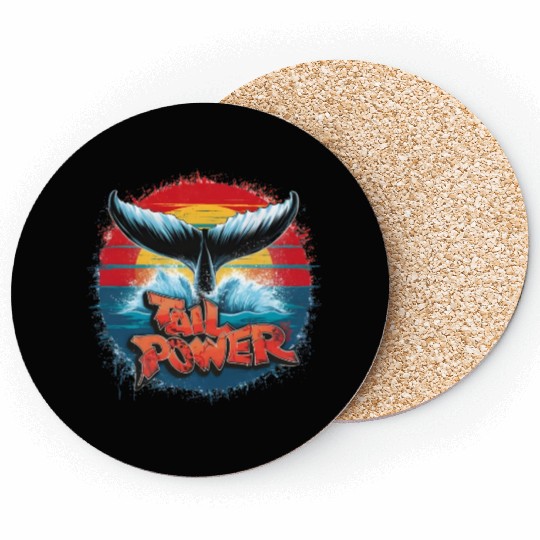 Tail Power: Vintage Splash of Whale Might Coasters