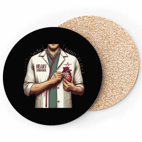 Cardiac Nurse Heart Whisperer Design Coasters