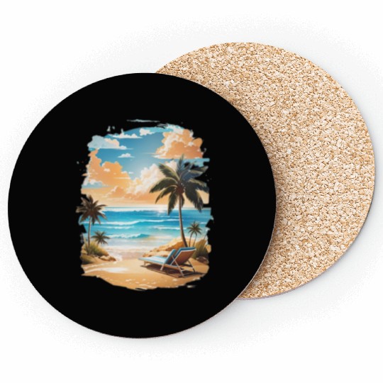 Traveling beach,summer Coasters