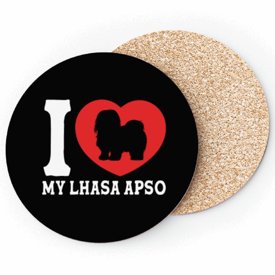 Puppy Dog Lover Pet I Love My Lhasa Apso Coasters
