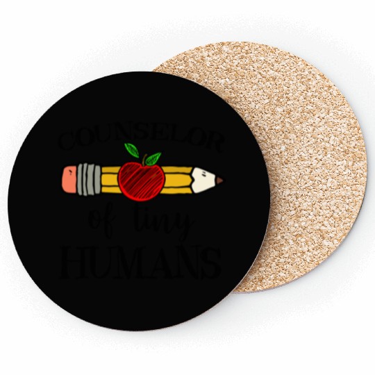 School Counselor of Tiny Humans Back To School Coasters