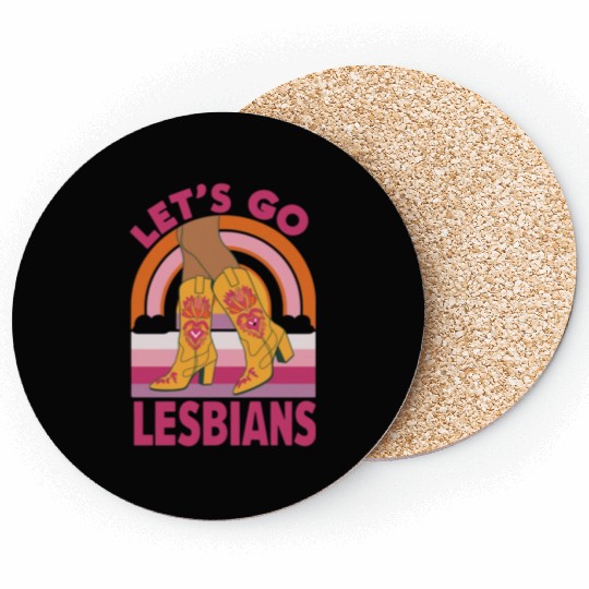 Let's Go Lesbians LGBTQ Pride Month Cowgirl Coasters