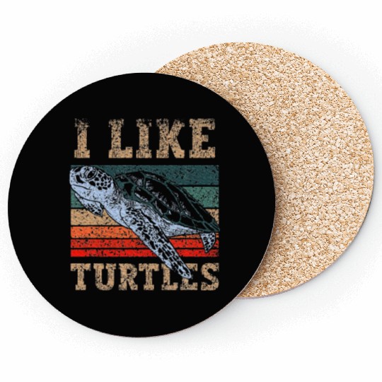 I Like Turtles Lover Turtle Pet Animal Coasters