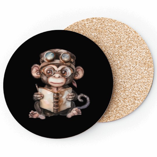 Watercolor Cute Reading Animals, Reading Animal Coasters