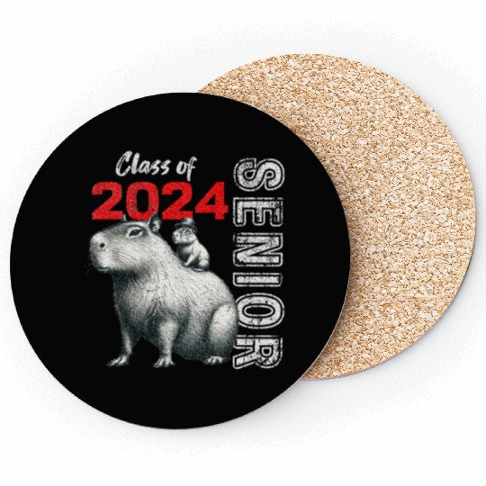 Fun Trendy Unique Capybara Graduation Coasters
