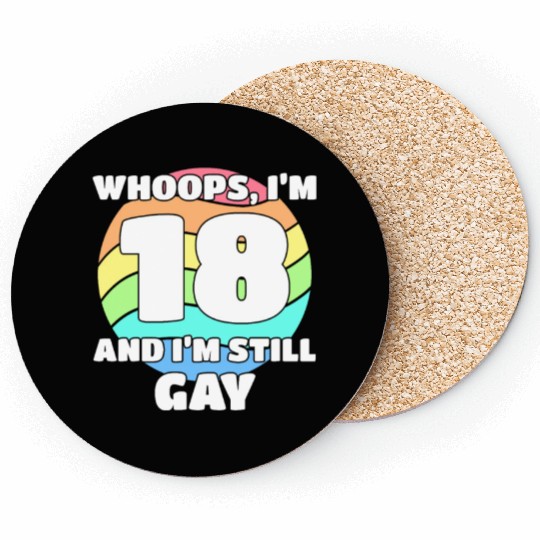 Funny Gay Pride - 18th Birthday 18 BDay Lesbian Coasters