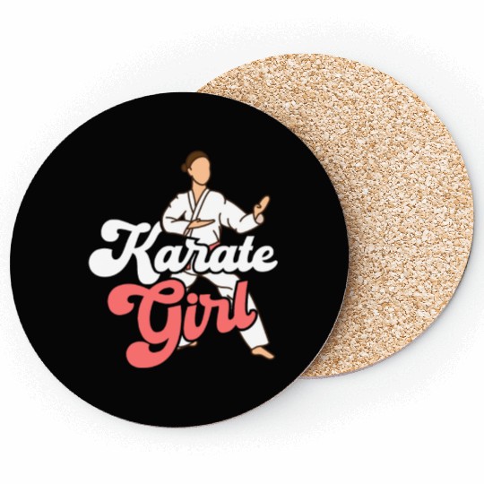 Karate Girl Fighter Self Defence Karateka Coasters