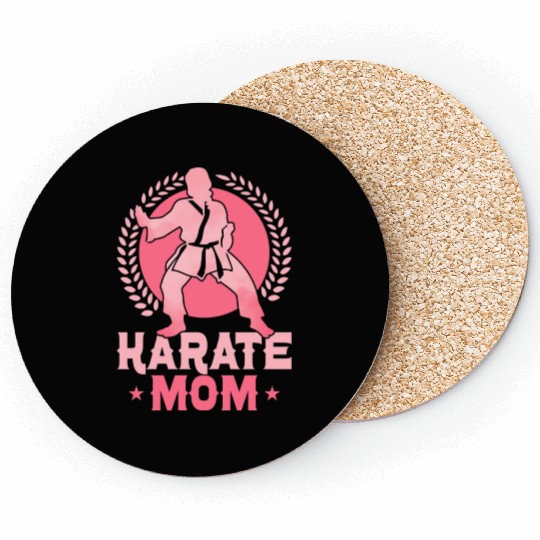 Karate Mom Fighter Self Defence Karateka Coasters