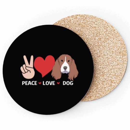 Peace Love Dog Lover Springer Spaniel Coasters