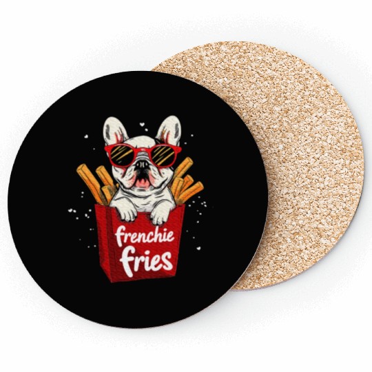 Frenchie Fries French Bulldog Dog Lover Coasters