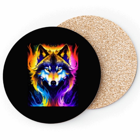 Cosmic Wolf Coasters