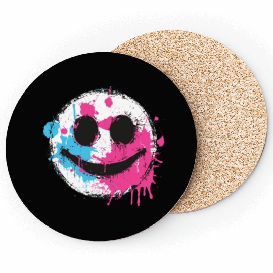 Graffiti Smiley Face - Urban Street Art Coasters