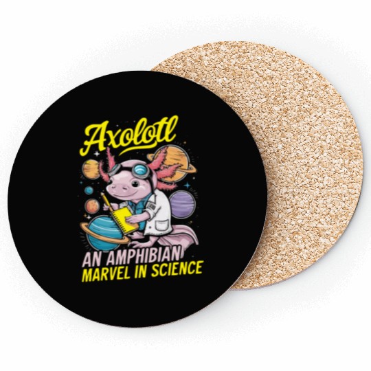 Axolotl Science Teacher Mexican Salamander Coasters
