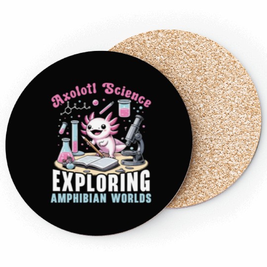 Axolotl Science Teacher Mexican Salamander Coasters