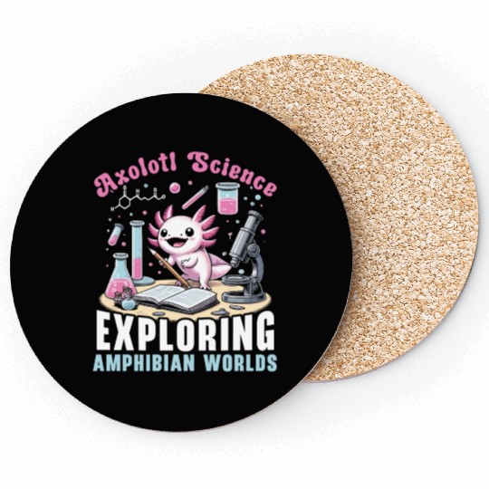 Axolotl Science Teacher Mexican Salamander Coasters