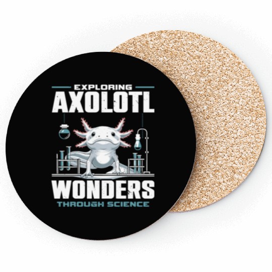 Axolotl Science Teacher Mexican Salamander Coasters