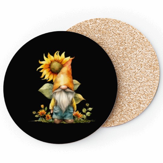 Sunflower Gnome Clipart Images, Garden clipart, Coasters