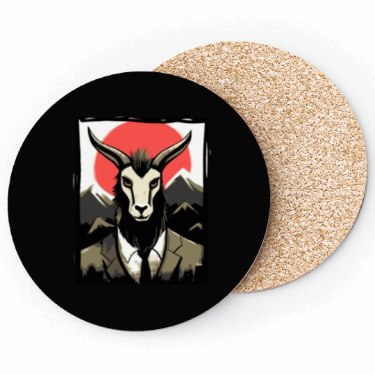 Japan Red Sun: Business Goat Coasters