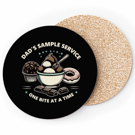 Dad's Sample Service One Bite at a Time Coasters