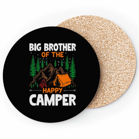 Big Brother of The Happy Camper Hiking Lover Coasters
