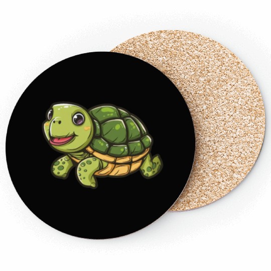 Happy Turtle With A Big Smile Coasters