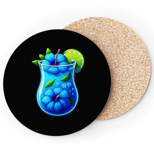 Blue hibiscus tea Coasters