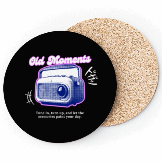 Lilac Black Halftone Radio Portrait Coasters