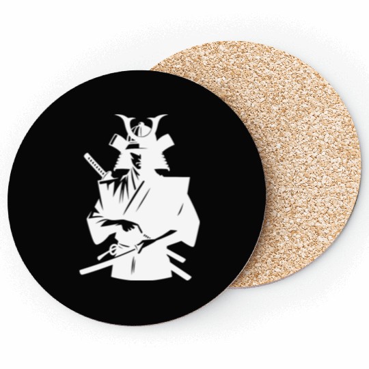 Japanese Samurai With Sword Coasters