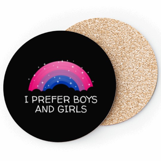 I Prefer Boys and Girls Bisexual LGBTQ Bi Pride Ga Coasters