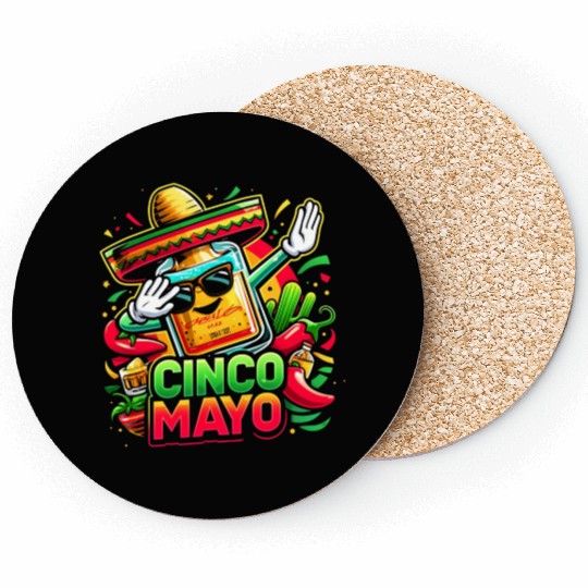 Cinco de Mayo Tequila Bottle Coasters