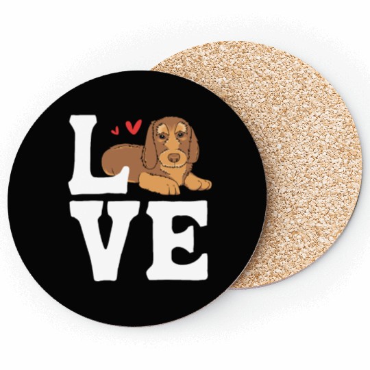 Wirehaired Dachshund Owner I Love My Dachshund Coasters