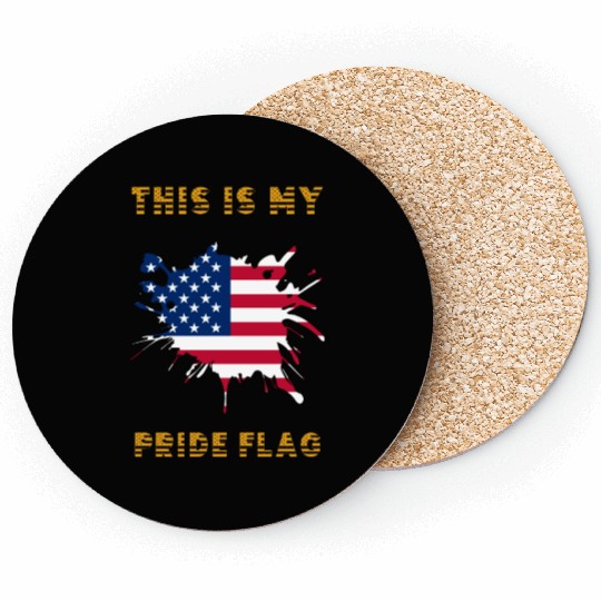 This Is My Pride Flag USA American 4th Of July Coasters