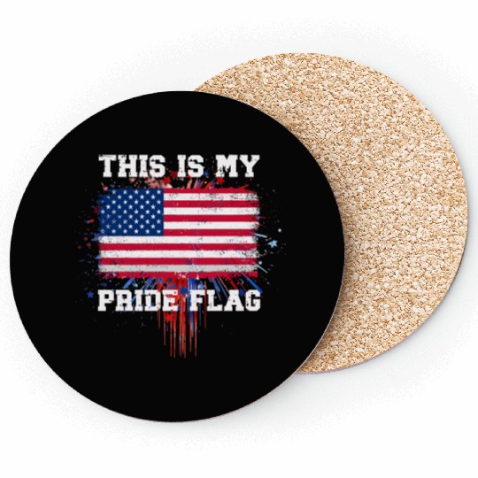 This Is My Pride Flag USA American 4th Of July Coasters
