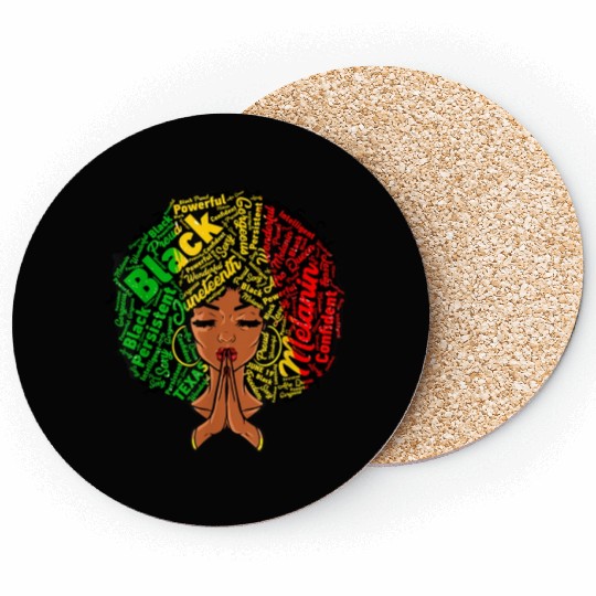 Juneteenth Melanin Natural Clothes Coasters