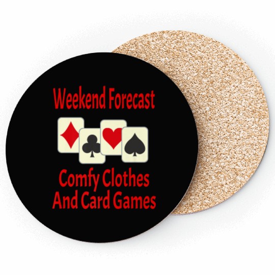 Weekend Forecast Card Player Funny Coasters