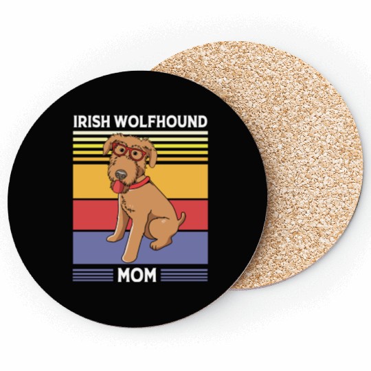 Mothers Day Dog With Sunglasses Irish Wolfhound Coasters