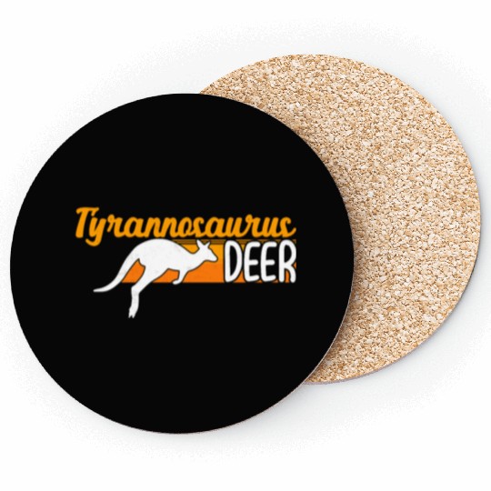 Funny Kangaroo Tyrannosaurus Deer Illustration for Coasters