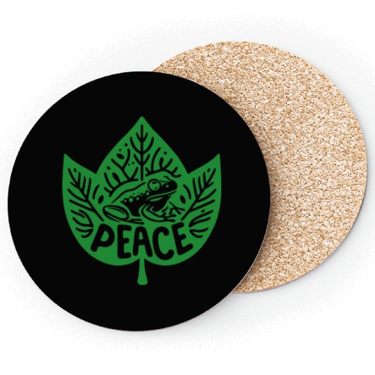Peaceful Frog - Green version Coasters