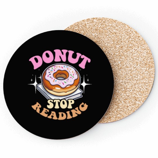 Literature Teacher Donut Stop Reading Instructor Coasters