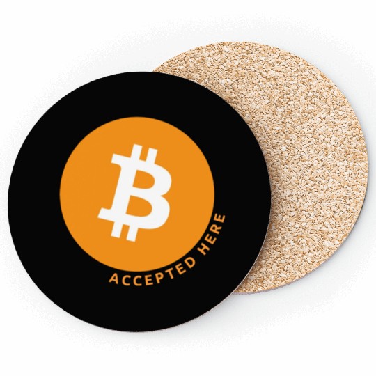 Bitcoin Accepted Here Promo Coasters