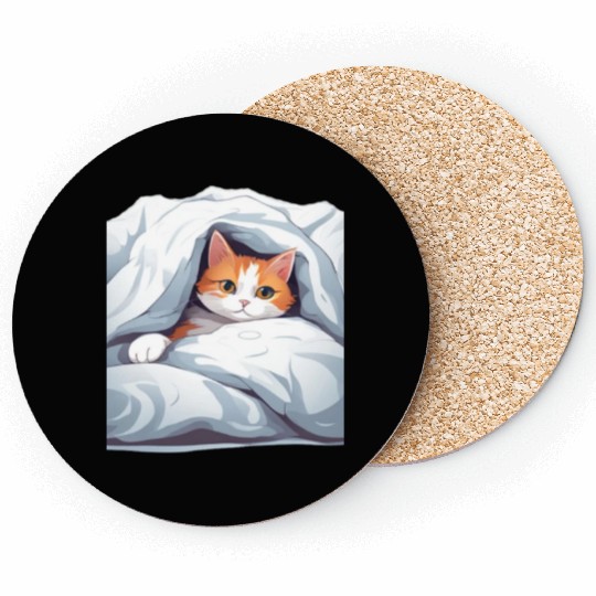 cat between the sheets Coasters