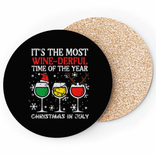 Christmas In July Winederful Coasters