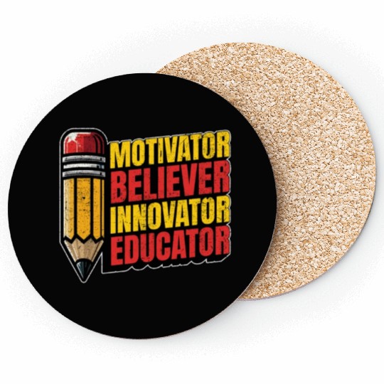 Literature Teacher Motivator Believer Bookworm Coasters