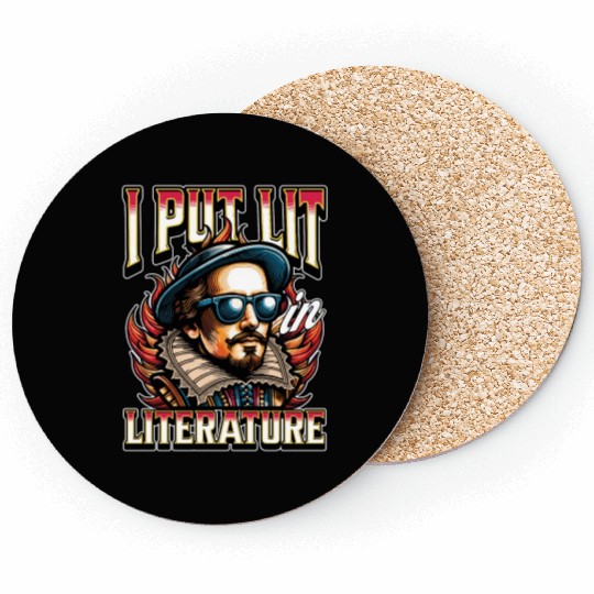 Literature Teacher I Put Lit In Literature Bookish Coasters
