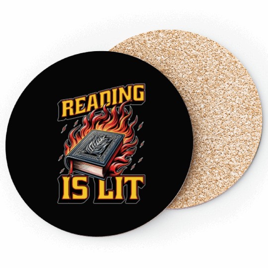 Literature Teacher Reading Is Lit Educator Bookish Coasters