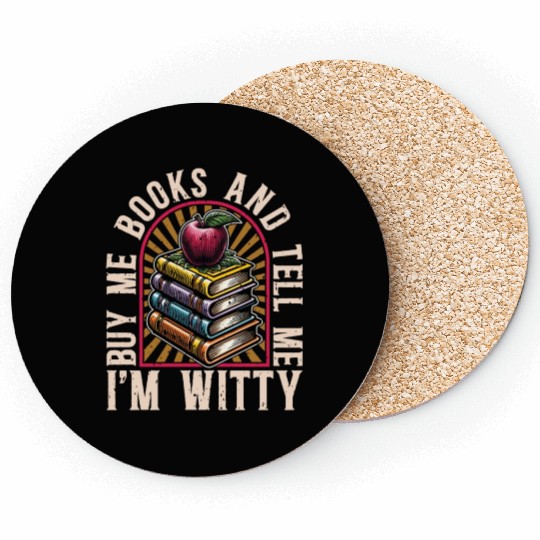 Literature Teacher Buy Me Books & Tell Me Bookworm Coasters