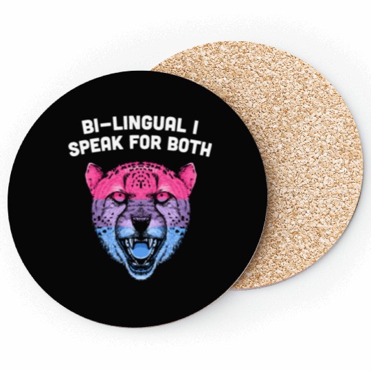Bilingual I Speak for Both Bisexual Pride Month Bi Coasters